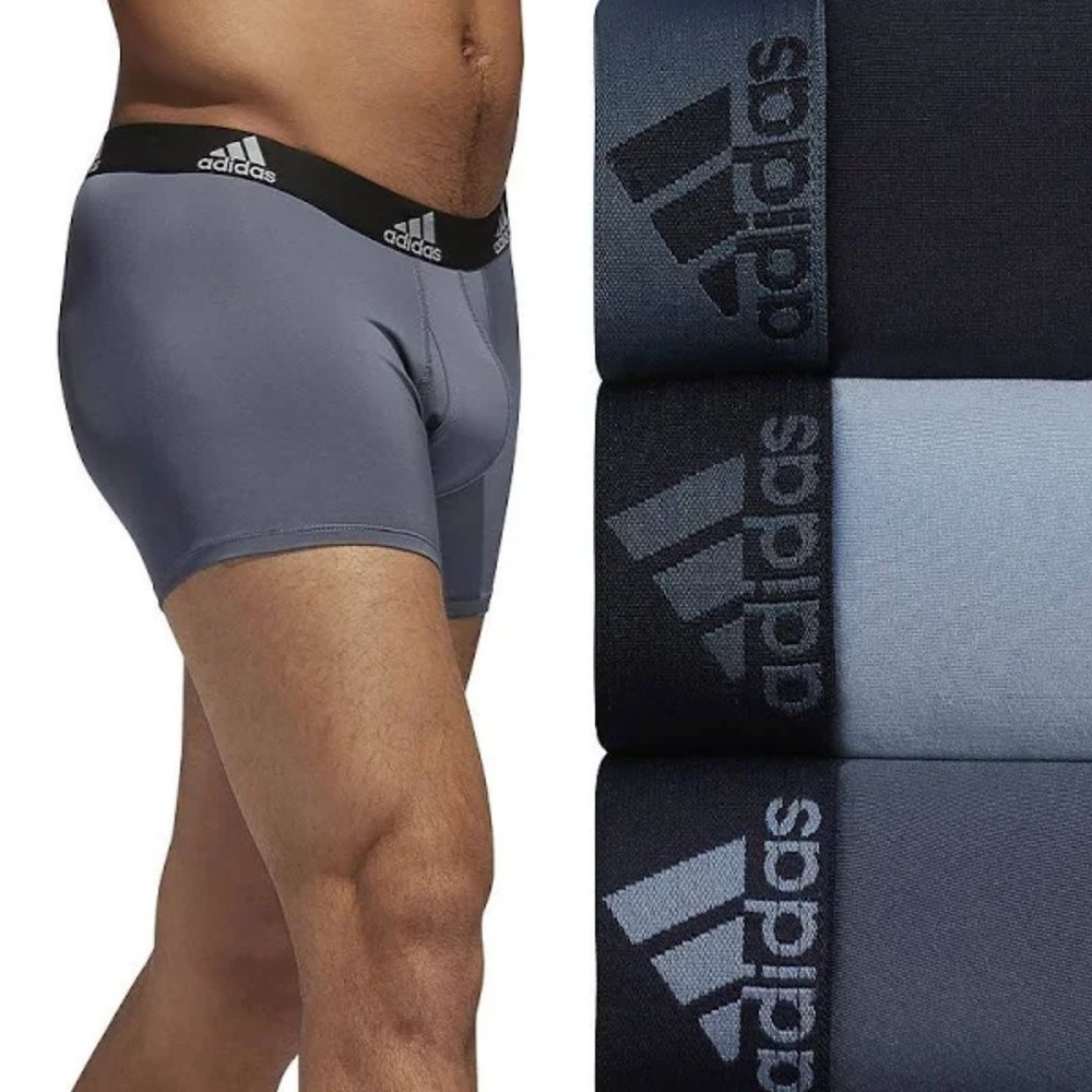 adidas 4-PK Microfiber Comfort Fit Boxer Briefs LG NWT